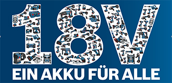 Logo 18V - Ein Akku für Alle - Bosch