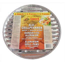 1294393 - Alu-Grillschalen rund 3er Pkg