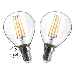 1306884 - LED-Birne E14 4W 400lm Fila Glas klar 3000K Duo-Pack