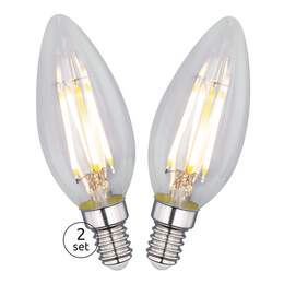 1306886 - LED-Birne E14 4W 400lm Fila Glas klar 3000K Duo-Pack