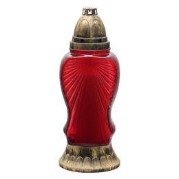 1320052 - Glas-Grablampe Engel rot DM 11,5cm H 29cm m. Einsatz