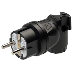 1327798 - Schutzkontaktwinkelstecker Gummi nat IP44 schwarz Taurus