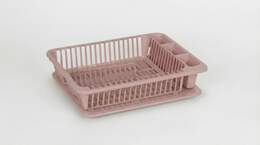 1327748 - Abtropfkorb mit Tablett rosa 45,5x35x10cm