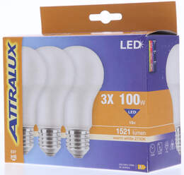 1330009 - LED-Birne 100W E27 1521lm WW matt,  3er-Pack