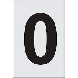 1201827 - Ziffernschild "0" selbstkl. 60x40mm,Edelst.Optik,1Stk.