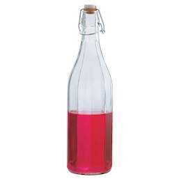 1188194 - Glasflasche Kantenoptik mit Bügelverschluss