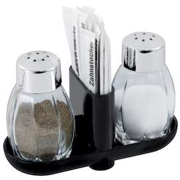 1205658 - Menage S+P+Zahnstocher Glas Chromkappe