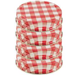 1245052 - Schraubdeckel 70mm 4er rot/wei karo zu Einkochglas 197+355ml