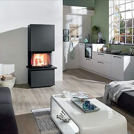 1250485 - Kaminbausatz Osorno S Stahl, schwarz, 3-seitig