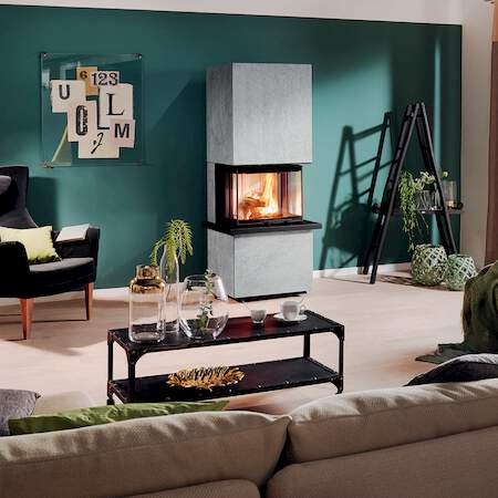 1250486 - Kaminbausatz Osorno S Naturstein Serpentin, 3-seitig