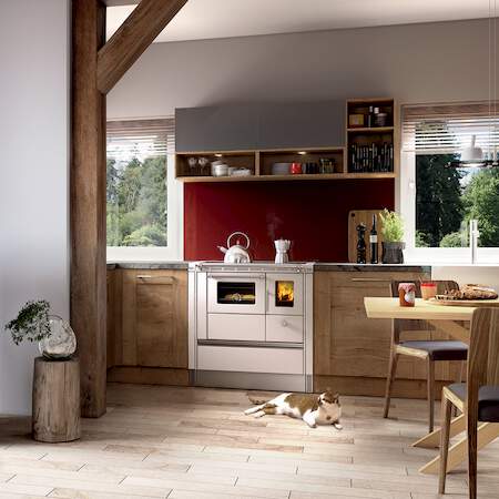 1256163 - Festbrennstoffherd Rega2 75 Edelstahl RA links