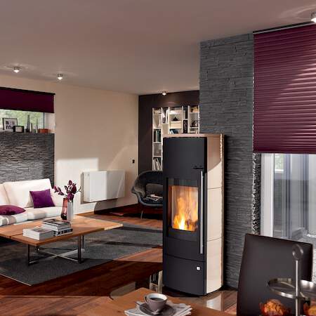 1256560 - Kaminofen Nevada Aqua Compact schwarz, Keramik caffe latte