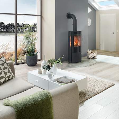 1256569 - Kaminofen Draco Glastür Stahl schwarz