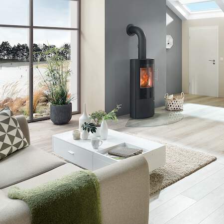 1256571 - Kaminofen Draco M Glastür Stahl schwarz