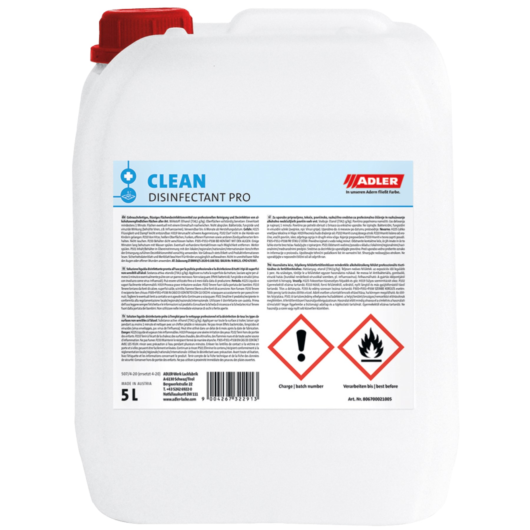 1262226 - Clean Desinfektion PRO 5L für die Fläche
