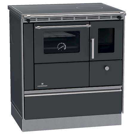 1263102 - Festbrennstoffherd REGA 75 li schwarz-grau matt