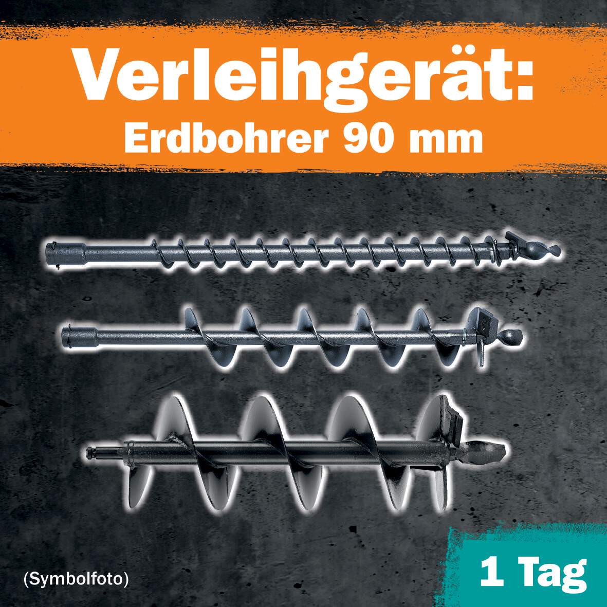 1288648 - Erdbohrer 90mm 1 Tag Leihdauer