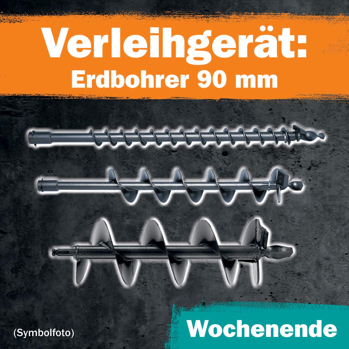 1288649 - Erdbohrer 90mm 1 Wochenende Leihdauer