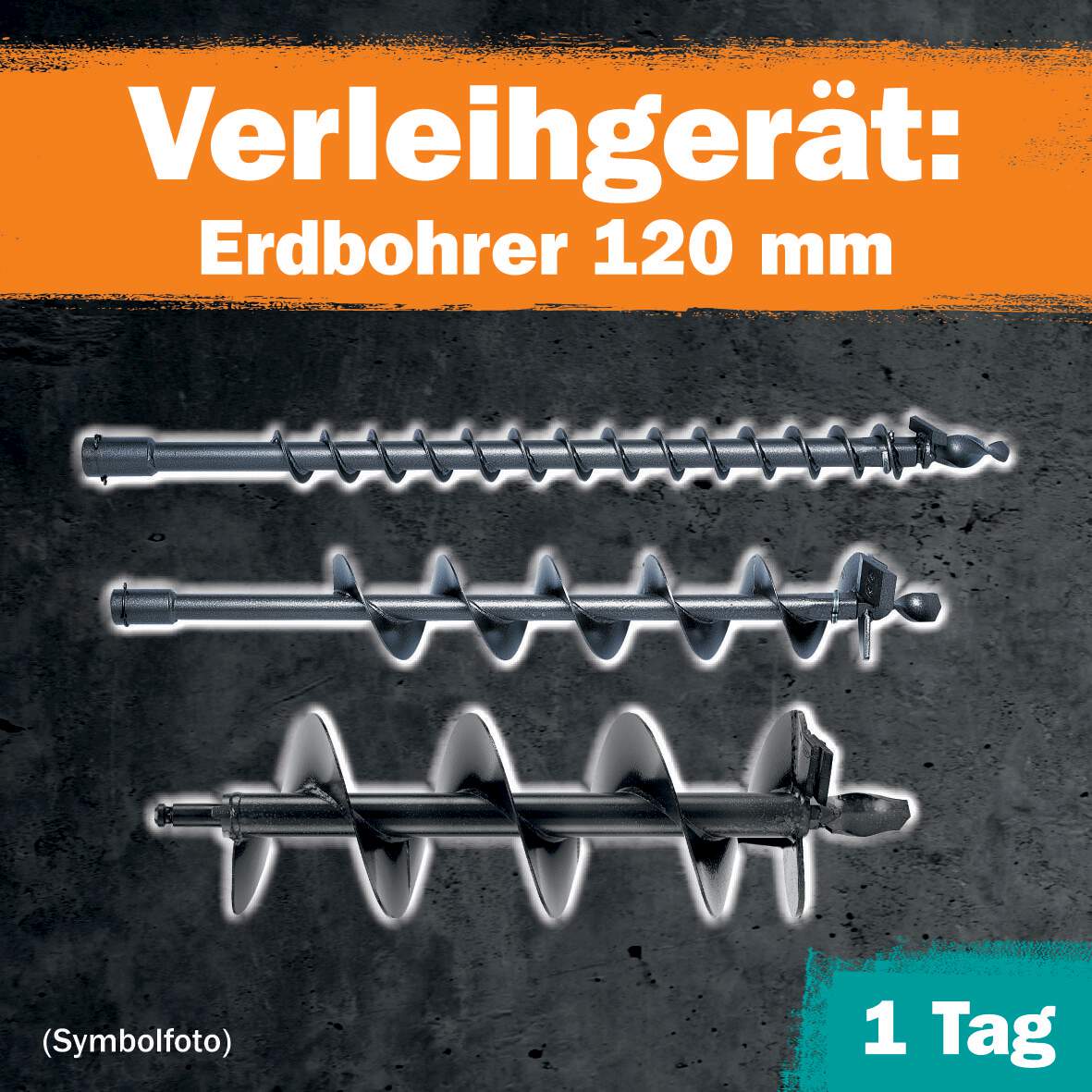 1288651 - Erdbohrer 120mm 1 Tag Leihdauer